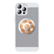For iPhone 12 Pro Honeycomb Hole Copper Cooling Phone Case with Lens Film(Silver - £6.31 GBP