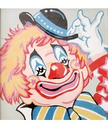 1960s Circus Clown With Tiny Hat Original Art Painting By Lee Framed Vin... - $1,490.37 MXN