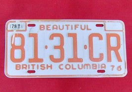 1976 Canada British Columbia License Plate 81-31-CR Single  - £15.72 GBP