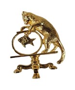 VINTAGE SIGNED JJ JONETTE JEWELRY CAT PAW IN FISH BOWL PIN BROOCH GOLD T... - $646.20 MXN
