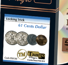 Locking 61 cents (2 Quarters, 1 Dime, 1 Penny) by Tango Magic - Trick - £23.21 GBP
