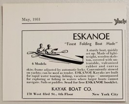1931 Print Ad Eskanoe Finest Folding Boats Made Kayak Boat Co. New York,NY - £7.04 GBP