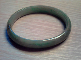 Vintage Green All Natural Icy Jadeite Jade Bangle Bracelet Oval shape 57mm - £742.40 GBP