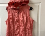 Weekends by Chicos Full zip up Sleeveless Windbreaker Womens Size S Hood... - $13.99