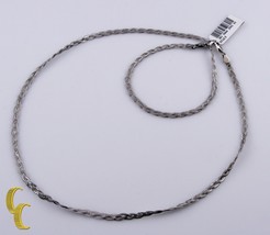 10k White Gold Fox Braid Chain Necklace &amp; Bracelet Jewelry Set - £328.02 GBP