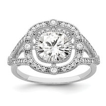 Brilliant Embers Silver  51 Stone Fancy Micro Pav CZ Ring QMP921 - $1,274.55 MXN