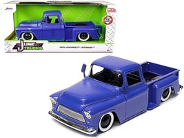 1955 Chevrolet Stepside Pickup Truck Matt Blue &quot;Just Trucks&quot; Series 1/24... - £35.83 GBP