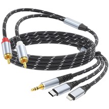 Dcnetwork 3.5mm To Rca Cable, Lightning To Rca Male To Aux Audio Adapter Hi Fi S - £24.69 GBP