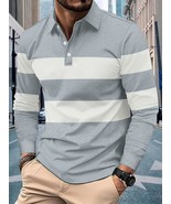 Men&#39;s Full Size Collared Contrast Striped Polo Plus Size - €34,67 EUR