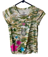 Kmart  Tee Shirt Girls L Major Trouble Dog Tags Camo Short Sleeve Round ... - $5.30