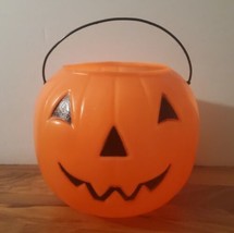 Vintage General Foam Plastics Jack O Lantern Pumpkin Pail Trick Or Treat  - £15.07 GBP