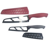 Knife Set 2-pieces Straight &amp; Serrated Open Blade Epoca Cooking Light Re... - £14.90 GBP