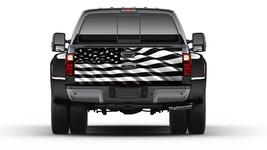 American Flag Black and White Tailgate Wrap Vinyl Graphic Decal Sticker for Truc - £54.81 GBP