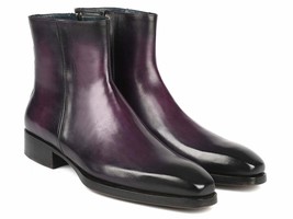 Paul Parkman Mens Shoes Boots Purple Goodyear Welted Handmade BT3955-PRP - $689.99