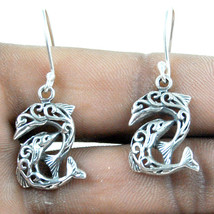 925 Sterling Silver Solid Plain Silver Handmade Earrings Xmas Gift Women ES-1031 - £23.26 GBP