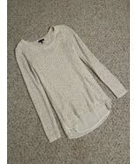 Apt 9 Cream Sequin Long Pullover Sweater Layered Look Size Small Sparkle... - €8,50 EUR