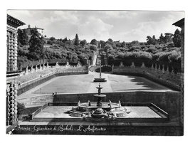 Florence Italy Firenze Boboli Garden Amphitheatre Glossy RPPC 1954 Postcard 4X6 - $5.95