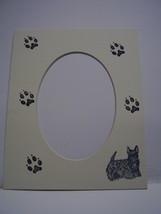 Picture Frame Mats 8x10 for 5x7 Black Scottie Dog hand-colored mat - £3.99 GBP