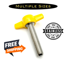 5/16&quot;-24 Thumb Screw T Bolts Fine Thread Yellow Butterfly Knob Stainless Steel - £10.92 GBP+