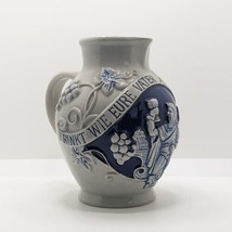 German Pottery Jug, Wick-Werke, Vintage 1960s, Blue Glaze - £18.23 GBP
