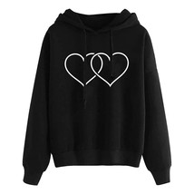 New In Autumn Hoodies 2022 Women Heart Printed Pullovers Hooded Sweatshirts Fash - £54.67 GBP
