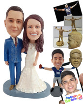 Personalized Bobblehead Attractive couple wearin beautiful dress and suit - Wedd - £122.67 GBP