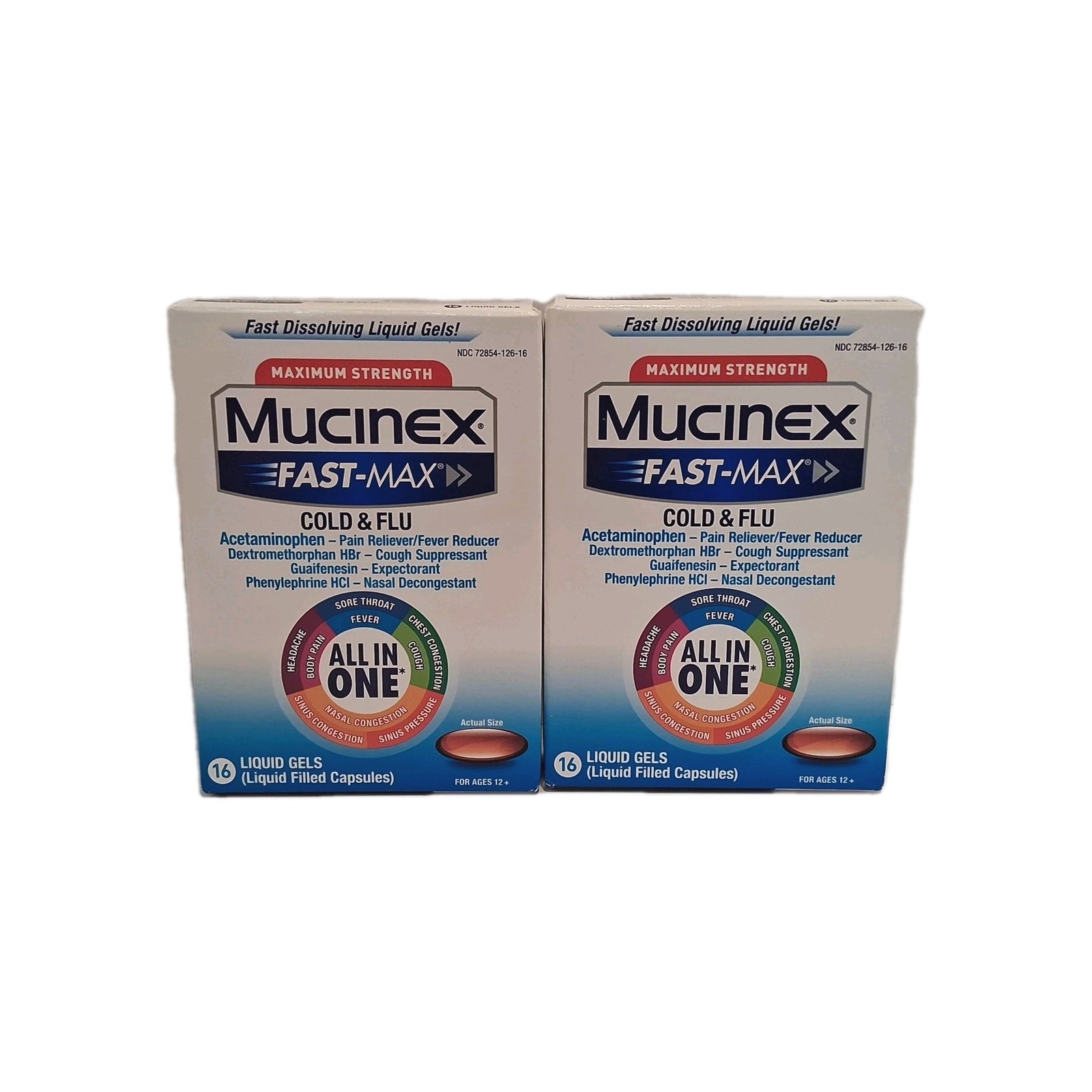 Mucinex Max Strength Cold &amp; Flu Medicine Liquid Gels 16 ct exp: 07/2026 - $19.79