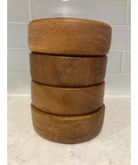 Vintage Teak Wood 4 Salad Bowls  Mid Century Towle Thailand - $27.78 CAD