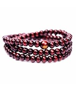 Stretch Wrap Mala Bracelet 108 6mm Buddha Red Wood Bead Buddhist Prayer ... - $3.95