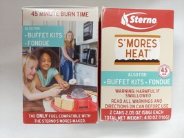 2x Sterno S&#39;mores Heat Fuel Cans Silver Fondue Kids Fun Buffet Fire 4 Cans Total - £19.60 GBP