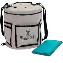 Grey Yarn Bag With Dividers For Portable Knitting Kit, Crochet Bag For A... - $42.99