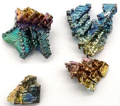 Group of 4 Rainbow Bismuth Crystals See All Pictures &amp; Description  8.5 grams - £3.99 GBP