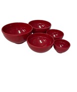 Food Prep Nesting Bowls With Measurements 1/8 cup To 2 cup Red Melamine ... - £12.28 GBP