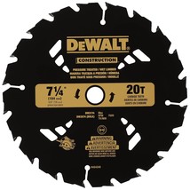 DEWALT Circular Saw Blade, 7 1/4 Inch, 20 Tooth, Wood Cutting (DW3174) - $25.99