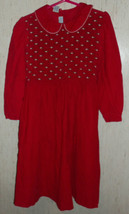 EXCELLENT GIRLS VIVA LA FETE FINE HAND SMOCKED RED CORDUROY DRESS  SIZE 6 - $25.20