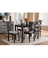 Helina Gray Fabric Upholstered and Dark Brown Finished 5-Piece Dining Set - €554,78 EUR Helina Gray Fabric Upholstered and Dark Brown Finished 5-Piece Dining Set - €554,78 EUR