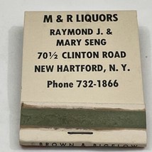 Front Strike Matchbook   M&amp;R Liquors  Raymond &amp; Mary Seng  New Hartford, NY  gmg - £9.81 GBP