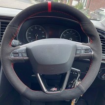 Car Steering Wheel Braid Cover Anti-slip Suede For Seat Leon Cupra R Leon St FR - £25.42 GBP