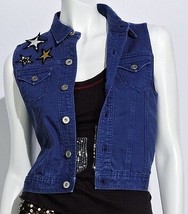 Authentic Icon American Idol by Tommy Hilfilger Blue Denim Vest Stars - £30.91 GBP
