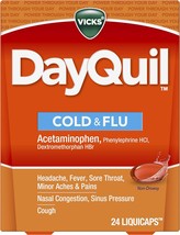 Vicks DayQuil Cough Cold and Flu Multi-Symptom Relief 24 LiquiCaps (OLD) - £22.37 GBP