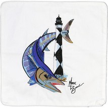 Embroidered Cushion Pillow Cover Marine Art Wahoo/Light Outdoor Marine Canvas - £28.08 GBP