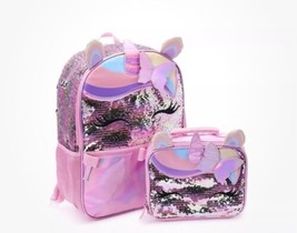 Wonder Nation Unicorn With A Butterfly Girls 17&quot; Laptop Backpack with Lunch Bag - £14.11 GBP