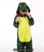 Kid&#39;s Dinosaur Hooded Rompers, Cute Clothing DARK GREEN Outfit - $502.47 MXN