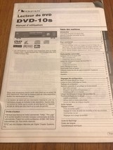 Nakamichi Lecteur De DVD -10s Manuel d’ Utilisation Ships N 24h - $32.55