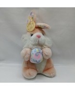 Vintage 10&quot; Cuddle Wit Yellow Rabbit Bunny With Floral Easter Egg With Tag  - $16.04