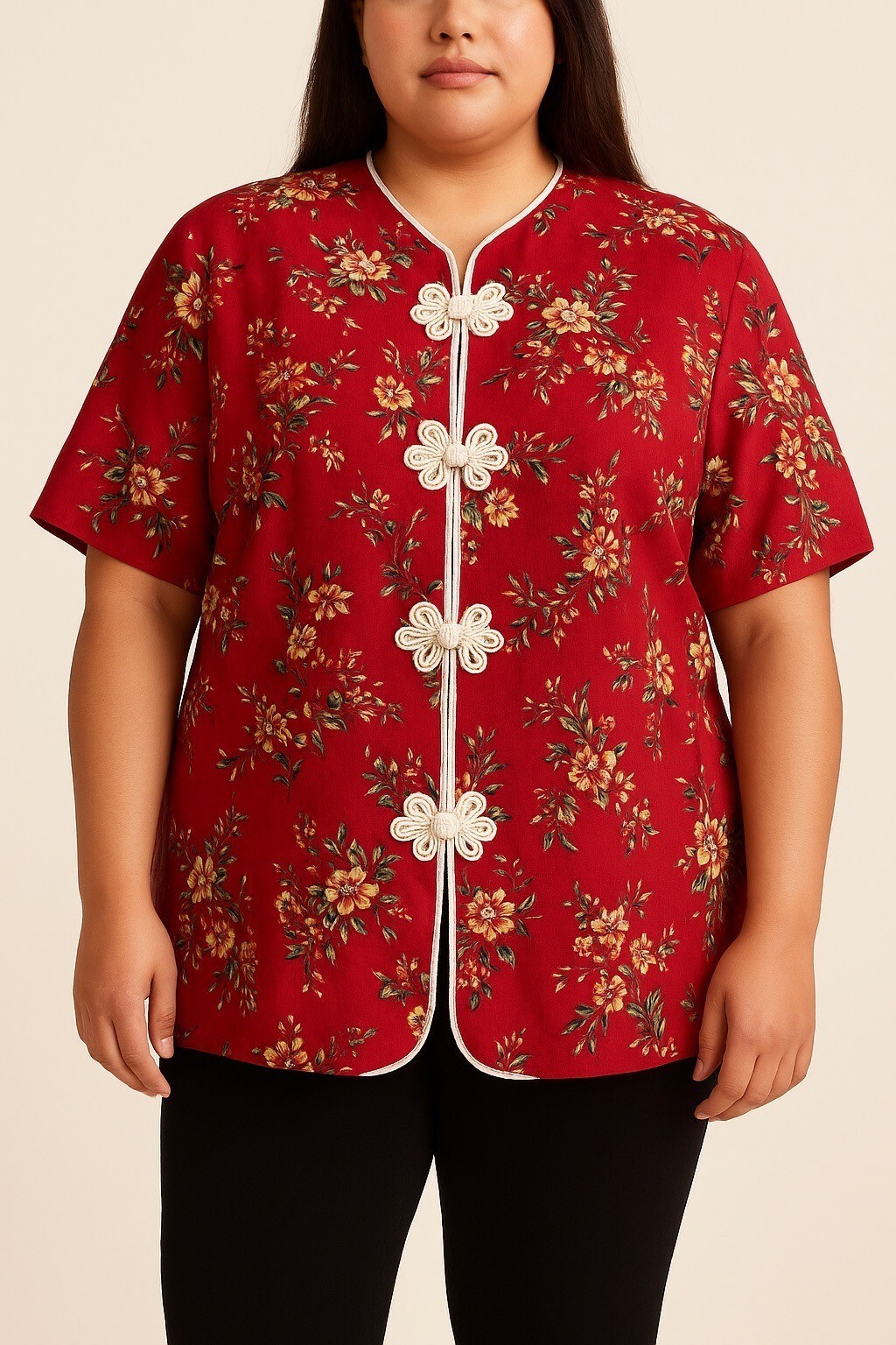 Jessica Howard Woman Red Floral Linen Blend Short Sleeve Jacket Size 22 Item image 6