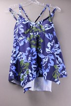 Kona Sol Swimsuit Womens Size Med 8-10 One piece  Blue Navy  Floral  NWT - $18.39