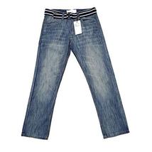 Paper Denim &amp; Cloth [PDC/PD&amp;C] Slim Straight Fit Belted Jeans | Otis [Light Wash - £38.93 GBP