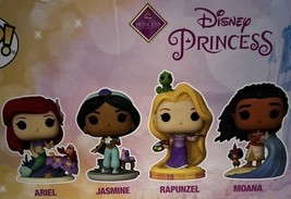 Funko Pop! Disney Princess 4-Pack | Ariel Jasmine Rapunzel Moana | Glows - $25.79