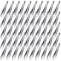 50 Pcs Small Stainless Steel Kitchen Tongs 7 Inch Cooking Tongs With Sli... - £44.34 GBP